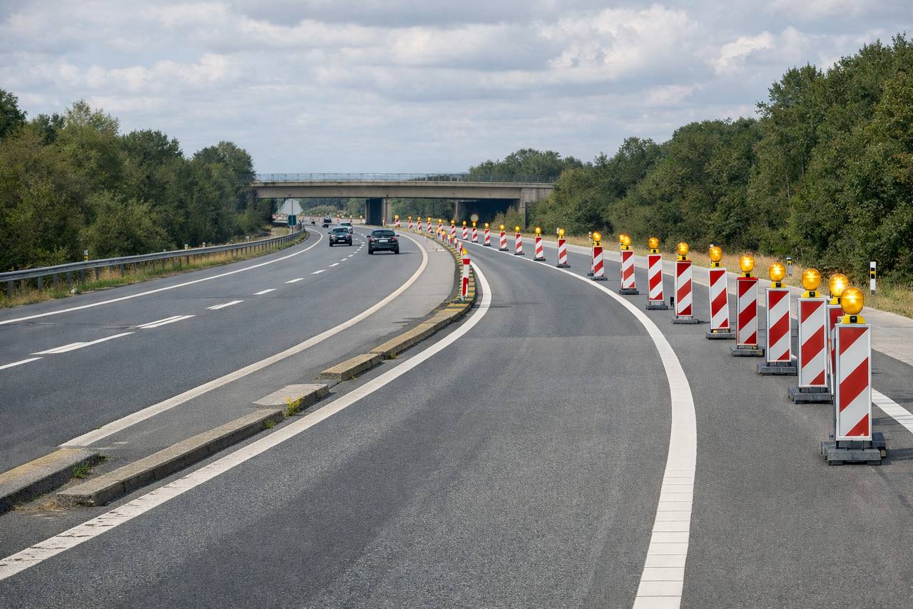 Verkehrsführung auf Autobahn